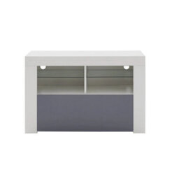 Grey Gloss & White Matt Tv Stand Led - thumbnail 1