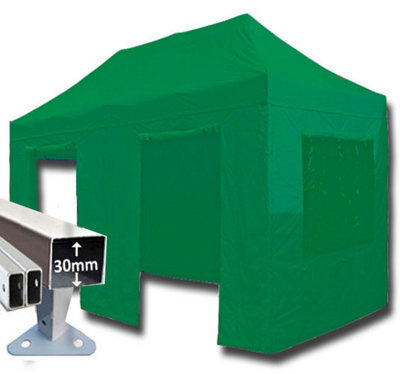 Crocodile Trading 3M X 6M Trader-Max 30 Commercial Instant Shelter Pop Up Gazebos Frame, Canopy & Sides - Green - image 1