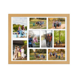 AK Frames 20X16 Country Pine Modern Multi Photo Frame With White Mount - Holds 9 Apertures (2X) 7X5, (7X) 6X4 Photos