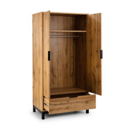 Oakham Premium Kora 2 Door & 1 Drawer Wardrobe In Oak - thumbnail 3