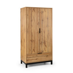 Oakham Premium Kora 2 Door & 1 Drawer Wardrobe In Oak - thumbnail 1