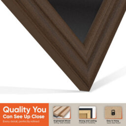 "AK Frames 25X17"" Walnut Classic Vinyl Record Frame With Black Mount For 12 Inch Lp Cover & Disc - Overlapped Design" - thumbnail 3