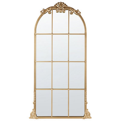 Beliani Wall Mirror Noidan 66 Cm 124 Cm Metal Gold - image 1