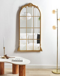 Beliani Wall Mirror Noidan 66 Cm 124 Cm Metal Gold - thumbnail 2