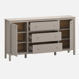 Heze Furniture Kleo 2 Door 3 Drawers Sideboard - Taupe - thumbnail 3