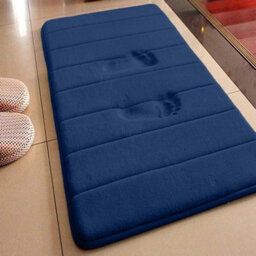 Ameha Memory Foam Bath Mat Navy 50X80 Cm Extra Soft & Comfortable Bathmat Non Slip Super Absorbent Washable Bathroom Mat - thumbnail 7