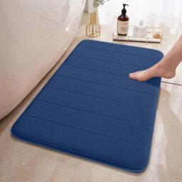 Ameha Memory Foam Bath Mat Navy 50X80 Cm Extra Soft & Comfortable Bathmat Non Slip Super Absorbent Washable Bathroom Mat - thumbnail 8