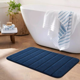 Ameha Memory Foam Bath Mat Navy 50X80 Cm Extra Soft & Comfortable Bathmat Non Slip Super Absorbent Washable Bathroom Mat - thumbnail 2