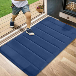 Ameha Memory Foam Bath Mat Navy 50X80 Cm Extra Soft & Comfortable Bathmat Non Slip Super Absorbent Washable Bathroom Mat - thumbnail 4
