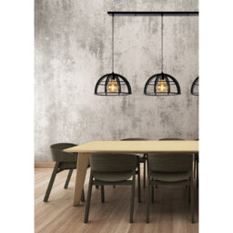 Lucide Dikra Modern Bar Pendant Light 40Cm - 3Xe27 - Black - thumbnail 4