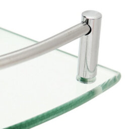 Living And Home Silver Tempered Glass Wall Mounted Bathroom Corner Shelf 20 Cm - thumbnail 7