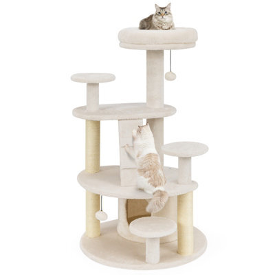 Costway Cat Tree Multilevel Cat Climbing Tower Kitty Activity Center-White - image 1