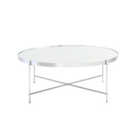 Bo Living Oakland Round Metal And Glass Coffee Table Chrome