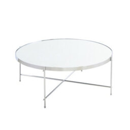 Bo Living Oakland Round Metal And Glass Coffee Table Chrome - thumbnail 2