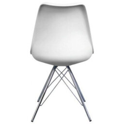 Fusion Living Soho White And Aqua Blue Plastic Dining Chair With Chrome Metal Legs - thumbnail 5