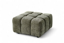 Sage Green Chenille Fabric Right Hand Facing Corner Sofa With Ottoman Lugano - thumbnail 4