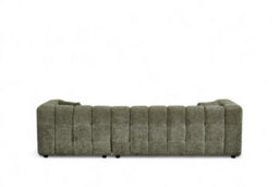 Sage Green Chenille Fabric Right Hand Facing Corner Sofa With Ottoman Lugano - thumbnail 3