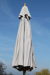 Garden Market Place Large Hardwood Garden Parasol Umbrella - 3.5M Wide - (Light Grey) - thumbnail 2