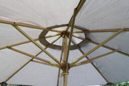 Garden Market Place Large Hardwood Garden Parasol Umbrella - 3.5M Wide - (Light Grey) - thumbnail 5