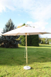 Garden Market Place Large Hardwood Garden Parasol Umbrella - 3.5M Wide - (Light Grey) - thumbnail 3