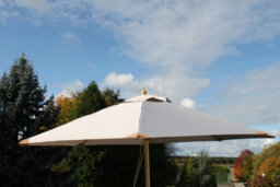 Garden Market Place Large Hardwood Garden Parasol Umbrella - 3.5M Wide - (Light Grey) - thumbnail 4