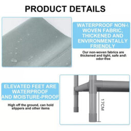 Corner Coat Stand Metal Clothes Hanging Rack With 2 Shelves - thumbnail 5