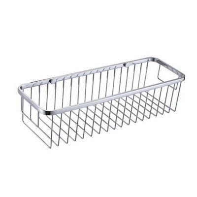 Plum&clay Solid Brass Large Rectangular Chrome Wire Shower Basket