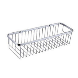 Plum&clay Solid Brass Large Rectangular Chrome Wire Shower Basket