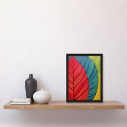 Artery8 Gond Painting Style Abstract Close Up Leaves Line Drawing Wall Art Print - A4 Size - thumbnail 2