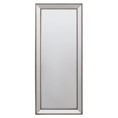 Orsina Champagne Rectangle Wall Mirror, Wooden Frame Mirror With Sleek Finish, Small Mirror For Dressing Area - image 1