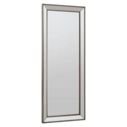 Orsina Champagne Rectangle Wall Mirror, Wooden Frame Mirror With Sleek Finish, Small Mirror For Dressing Area - thumbnail 2