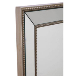 Orsina Champagne Rectangle Wall Mirror, Wooden Frame Mirror With Sleek Finish, Small Mirror For Dressing Area - thumbnail 4