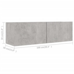 Berkfield 2 Piece Tv Cabinet Set Concrete Grey Engineered Wood - thumbnail 7