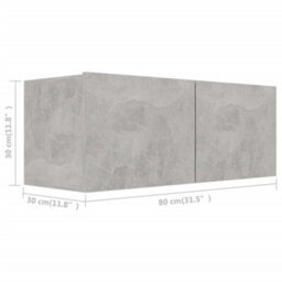 Berkfield 2 Piece Tv Cabinet Set Concrete Grey Engineered Wood - thumbnail 6