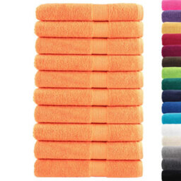 Berkfield Durable Premium Towels Solund 10 Pcs Orange 100X200 Cm 600 Gsm