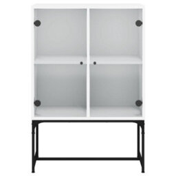 Berkfield Side Cabinet With Glass Doors White 69X37X100 Cm - thumbnail 6