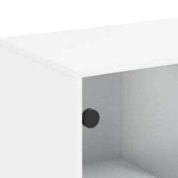 Berkfield Side Cabinet With Glass Doors White 69X37X100 Cm - thumbnail 9
