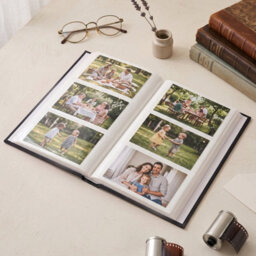 Living And Home 300 Pocket Photo Album Black Linen Hardcover Window Design Memory Storage Book - thumbnail 3
