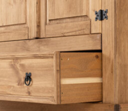 Seconique Corona 2 Door 1 Drawer Wardrobe In Distressed Waxed Pine - thumbnail 7