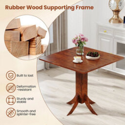 Wooden Kitchen Table Square Dining Table W/ Pedestal Base - thumbnail 6