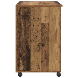 Berkfield Brown Computer Desk Old Wood Particle Board, Metal Standard - thumbnail 6
