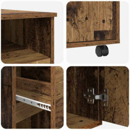Berkfield Brown Computer Desk Old Wood Particle Board, Metal Standard - thumbnail 8