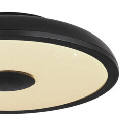 Luminosa Lighting Luminosa Raffy Decorative Flush Ceiling Light Black Ip44 1X Rgb Led Dimmable 3000-6500K Remote Control - thumbnail 4