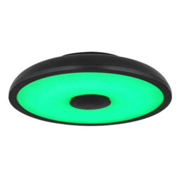 Luminosa Lighting Luminosa Raffy Decorative Flush Ceiling Light Black Ip44 1X Rgb Led Dimmable 3000-6500K Remote Control - thumbnail 6