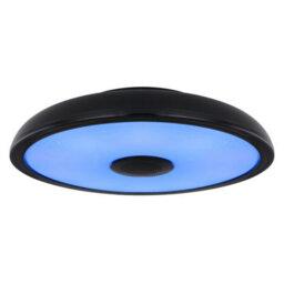 Luminosa Lighting Luminosa Raffy Decorative Flush Ceiling Light Black Ip44 1X Rgb Led Dimmable 3000-6500K Remote Control - thumbnail 8