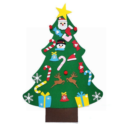 Amorly Diy Felt Christmas Tree For Toddlers,kids Wall Hanging Christmas Tree With 20Pcs Detachable Ornaments,christmas Craft Decorations - image 1