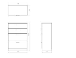 Tenby Ready Assembled Matt Dark Oak Effect 4 Drawer Deep Chest Of Drawers (H)1075mm (W)765mm (D)415mm - thumbnail 4