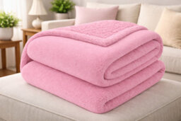 Lazzaro Double Fleece Blanket For Sofa 290 Gsm Premium Brushed Microfiber Flannel Fluffy Warm Lightweight Solid Throw - thumbnail 1
