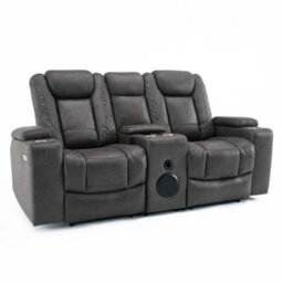 More4Homes Ashton 1+2 Seater Fabric Auto Recliner Sofa Set Grey - thumbnail 3
