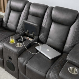 More4Homes Ashton 1+2 Seater Fabric Auto Recliner Sofa Set Grey - thumbnail 7